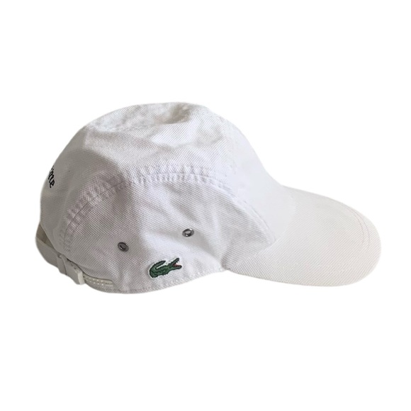Supreme Lacoste White Pique Camp Cap Logo Hat Men's